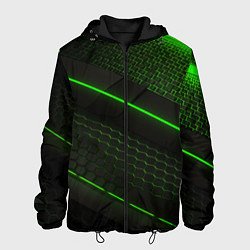 Мужская куртка Зеленая абстракция со светом