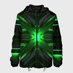 Куртка с капюшоном мужская Зеленый свет в абстракции, цвет: 3D-черный