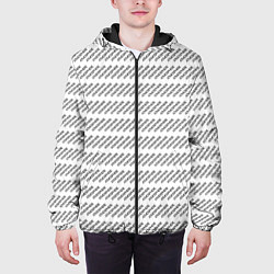Куртка с капюшоном мужская Атмосфера паттерн белый, цвет: 3D-черный — фото 2