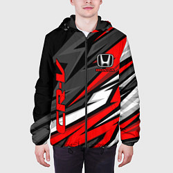 Куртка с капюшоном мужская Honda - CR-V - геометрия, цвет: 3D-черный — фото 2