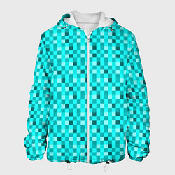 Куртка с капюшоном мужская Пиксели цвета алмаза, цвет: 3D-белый
