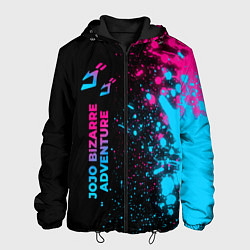 Куртка с капюшоном мужская JoJo Bizarre Adventure - neon gradient: по-вертика, цвет: 3D-черный