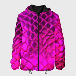 Куртка с капюшоном мужская Объемные розовые соты, цвет: 3D-черный