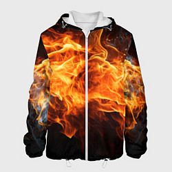 Куртка с капюшоном мужская Black fire style, цвет: 3D-белый