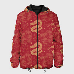 Куртка с капюшоном мужская The chinese dragon pattern, цвет: 3D-черный