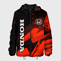Куртка с капюшоном мужская Honda - красная абстракция, цвет: 3D-черный