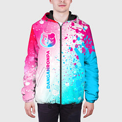 Куртка с капюшоном мужская Danganronpa neon gradient style: по-вертикали, цвет: 3D-черный — фото 2