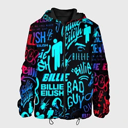 Куртка с капюшоном мужская Billie Eilish neon pattern, цвет: 3D-черный