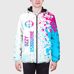 Куртка с капюшоном мужская Ozzy Osbourne neon gradient style: по-вертикали, цвет: 3D-черный — фото 2