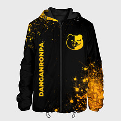 Куртка с капюшоном мужская Danganronpa - gold gradient: надпись, символ, цвет: 3D-черный