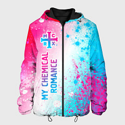 Куртка с капюшоном мужская My Chemical Romance neon gradient style: по-вертик, цвет: 3D-черный