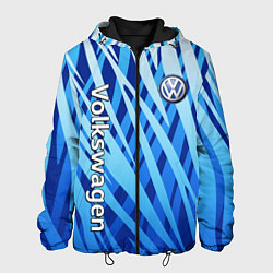 Куртка с капюшоном мужская Volkswagen - синий камуфляж, цвет: 3D-черный