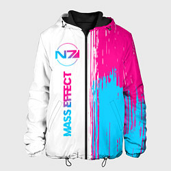 Мужская куртка Mass Effect neon gradient style: по-вертикали