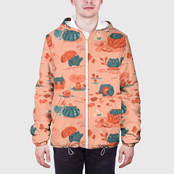 Куртка с капюшоном мужская Осенние лягушки, цвет: 3D-белый — фото 2