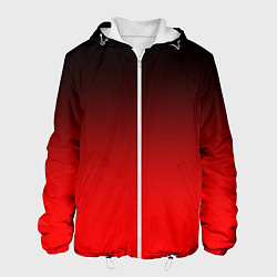 Куртка с капюшоном мужская Градиент: от черного до ярко-красного, цвет: 3D-белый