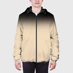 Куртка с капюшоном мужская Градиент: от черного к телесному, цвет: 3D-черный — фото 2