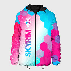 Мужская куртка Skyrim neon gradient style: по-вертикали