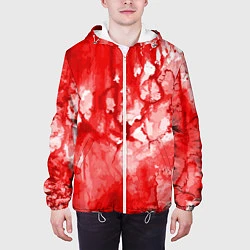 Куртка с капюшоном мужская Кровь на белом, цвет: 3D-белый — фото 2