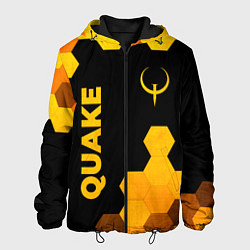 Куртка с капюшоном мужская Quake - gold gradient вертикально, цвет: 3D-черный