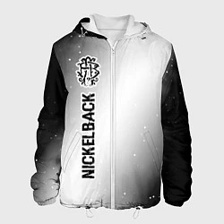 Куртка с капюшоном мужская Nickelback glitch на светлом фоне по-вертикали, цвет: 3D-белый