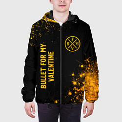 Куртка с капюшоном мужская Bullet For My Valentine - gold gradient вертикальн, цвет: 3D-черный — фото 2