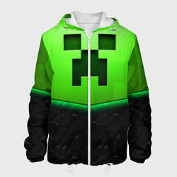 Куртка с капюшоном мужская Майнкрафт крипер, цвет: 3D-белый