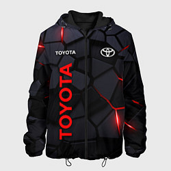 Куртка с капюшоном мужская Toyota черные плиты с эффектом свечения, цвет: 3D-черный