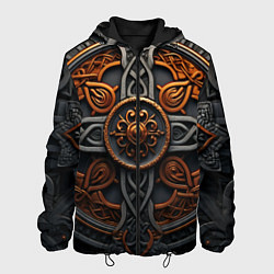 Куртка с капюшоном мужская Орнамент в викингском стиле, цвет: 3D-черный
