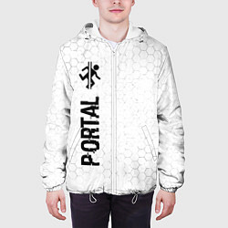 Куртка с капюшоном мужская Portal glitch на светлом фоне по-вертикали, цвет: 3D-белый — фото 2
