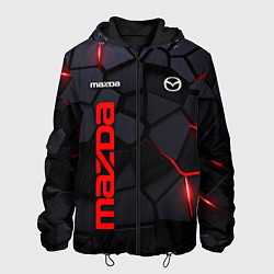 Куртка с капюшоном мужская Mazda - плиты с эффектом свечения, цвет: 3D-черный