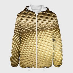 Куртка с капюшоном мужская Золотая сетка абстракция, цвет: 3D-белый