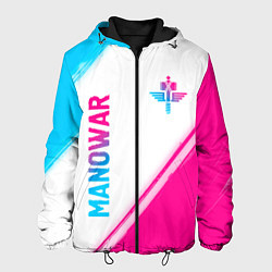 Куртка с капюшоном мужская Manowar neon gradient style вертикально, цвет: 3D-черный