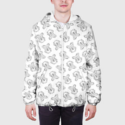 Куртка с капюшоном мужская Сончас у мишек - принт раскраска, цвет: 3D-белый — фото 2