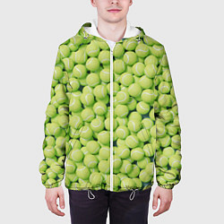 Куртка с капюшоном мужская Много теннисных мячей, цвет: 3D-белый — фото 2