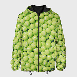 Куртка с капюшоном мужская Много теннисных мячей, цвет: 3D-черный