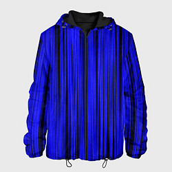 Куртка с капюшоном мужская Абстрактные полосы ультрамарин, цвет: 3D-черный