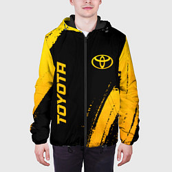 Куртка с капюшоном мужская Toyota - gold gradient вертикально, цвет: 3D-черный — фото 2