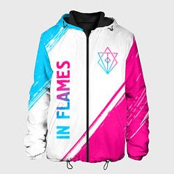 Куртка с капюшоном мужская In Flames neon gradient style вертикально, цвет: 3D-черный