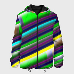 Куртка с капюшоном мужская Размытые абстрактные полосы, цвет: 3D-черный