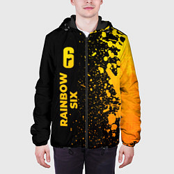 Куртка с капюшоном мужская Rainbow Six - gold gradient по-вертикали, цвет: 3D-черный — фото 2