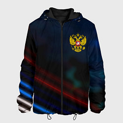 Куртка с капюшоном мужская Спортивная россия герб, цвет: 3D-черный