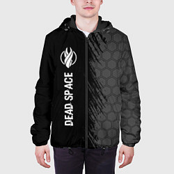 Куртка с капюшоном мужская Dead Space glitch на темном фоне по-вертикали, цвет: 3D-черный — фото 2