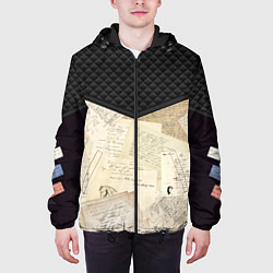 Куртка с капюшоном мужская Черновики Пушкина, цвет: 3D-черный — фото 2