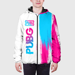 Куртка с капюшоном мужская PUBG neon gradient style по-вертикали, цвет: 3D-черный — фото 2
