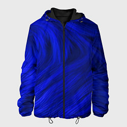 Куртка с капюшоном мужская Текстура синей шерсти, цвет: 3D-черный