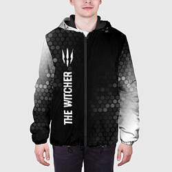 Куртка с капюшоном мужская The Witcher glitch на темном фоне по-вертикали, цвет: 3D-черный — фото 2