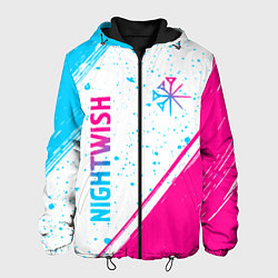 Куртка с капюшоном мужская Nightwish neon gradient style вертикально, цвет: 3D-черный