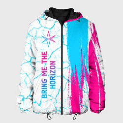 Куртка с капюшоном мужская Bring Me the Horizon neon gradient style по-вертик, цвет: 3D-черный