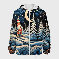 Куртка с капюшоном мужская Морозное утро, цвет: 3D-белый