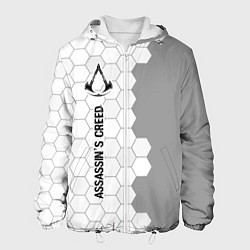 Мужская куртка Assassins Creed glitch на светлом фоне по-вертикал